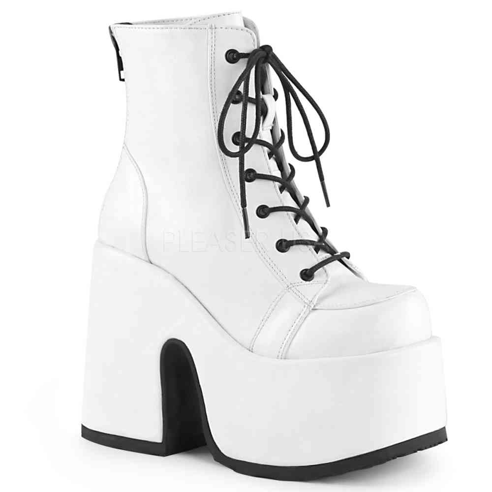 DemoniaCult - CAMEL-203 Bottes de plate-forme - Blanc